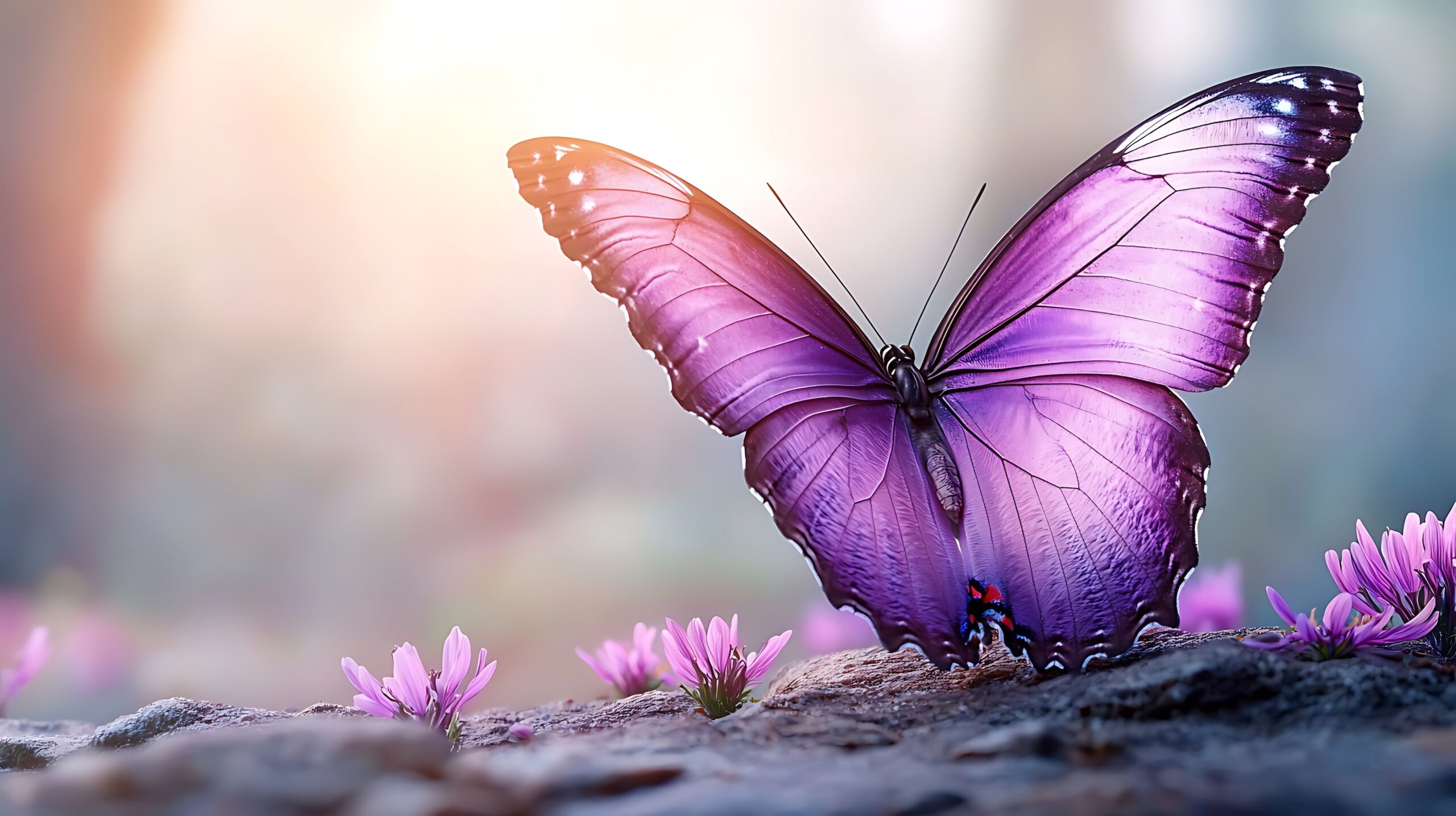 Beautiful purple butterfly on nature background. Close-up image. Beautiful purple butterfly on nature background. Close-up image.